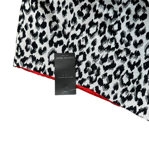 Clavin Tran Designer Black And White Animal Print Midi Skirt 2 New With Tags - Picture 5 of 5